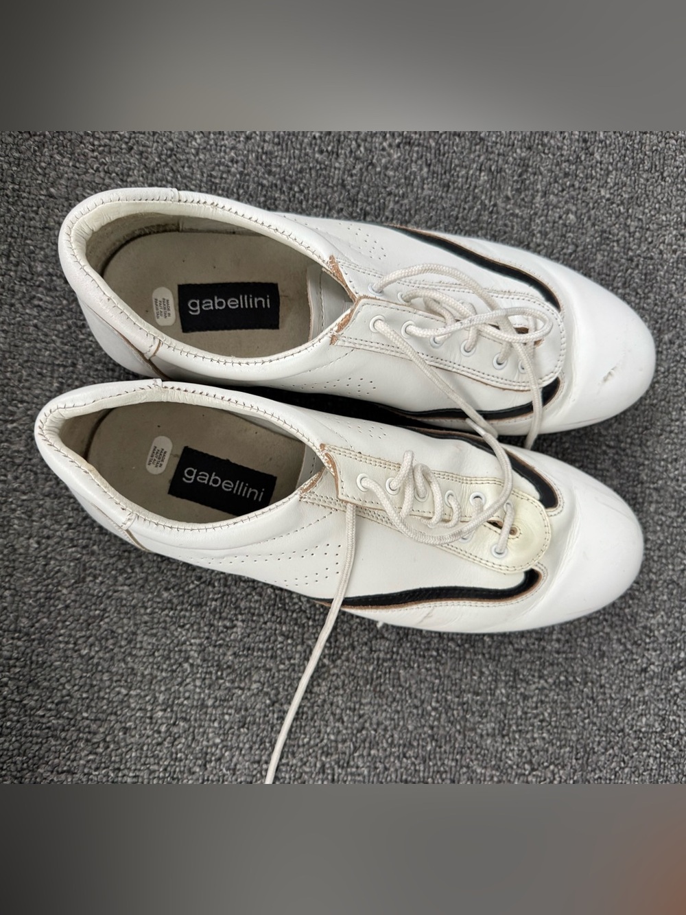 Gabellini White Leather Lace-Up Shoes sz 10
